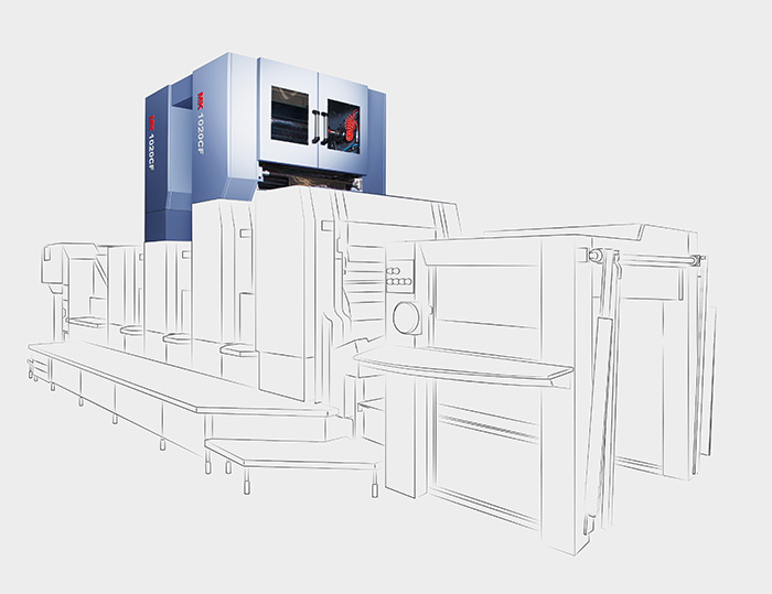 MK 1020CF 冷燙單元
技術(shù)描述：冷燙印技術(shù)
在膠印機(jī)上加裝冷燙單元，完成先燙后印或先印后燙，擺桿跳步能有效節(jié)約電化鋁。